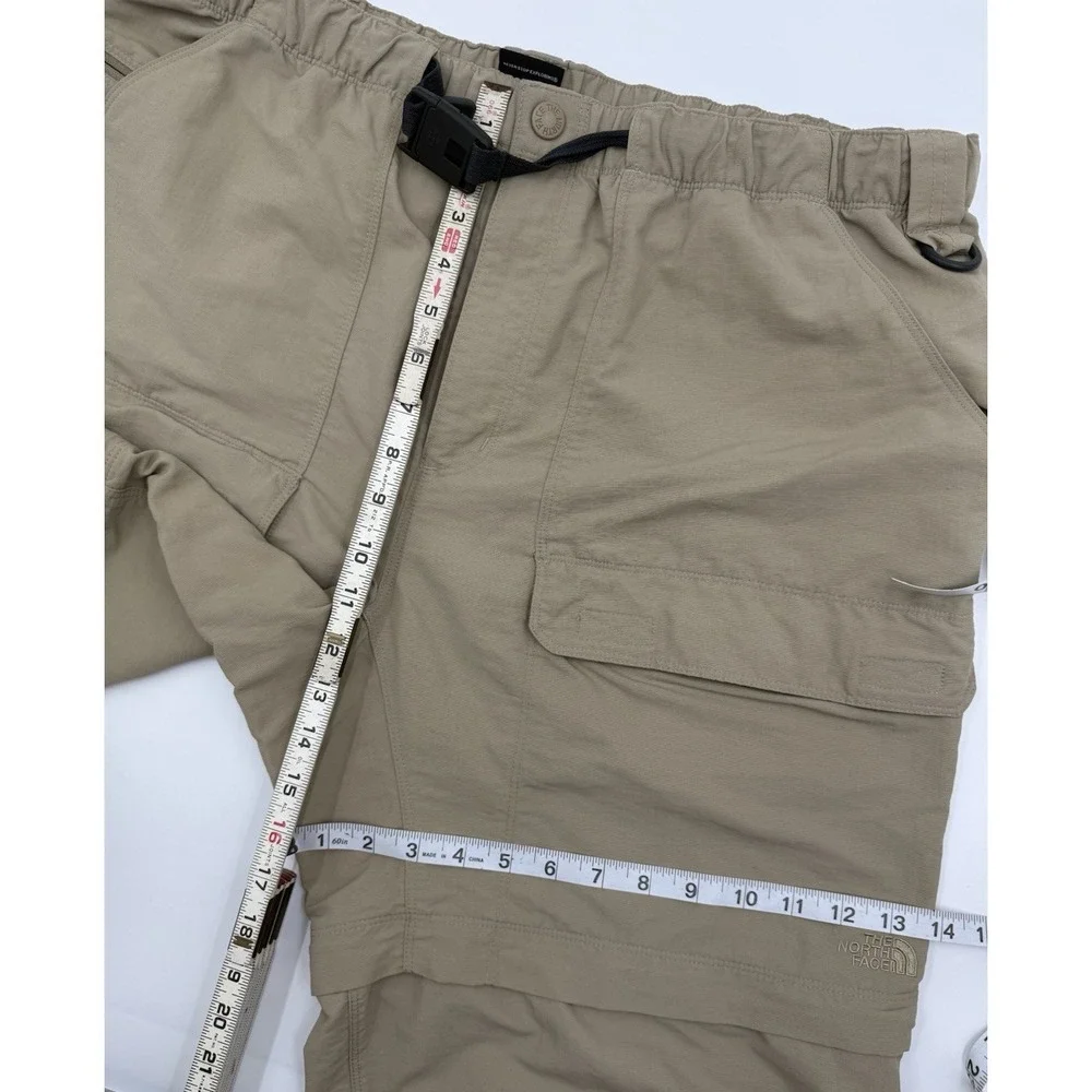 The North Face Size XL Khaki Convertible Pants‎ Zip Off & Red Plaid Shirt Outfit